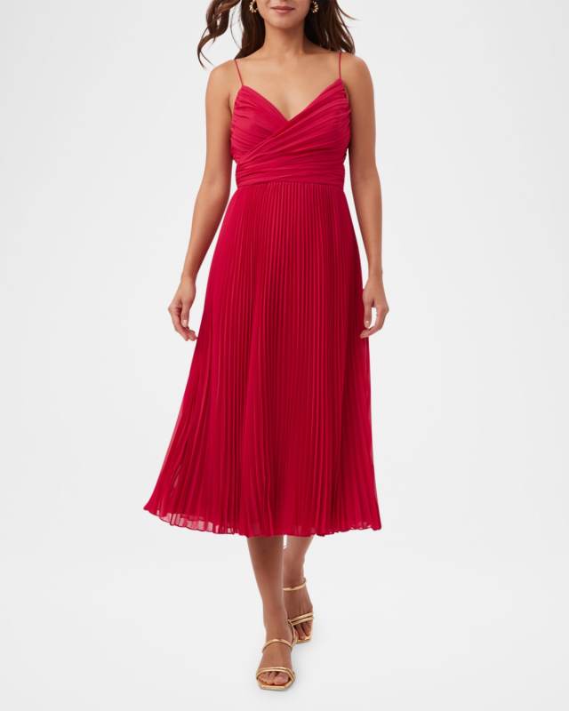 Natalie Pleated Georgette Midi Dress